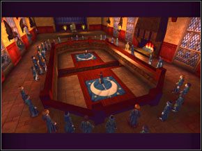 Znajdziesz się w sali ceremonialnej, gdzie odbywają się walki magów - Walki Magów | Nauka Skurge w Harry Potter i Komnata Tajemnic - Harry Potter i Komnata Tajemnic - poradnik do gry