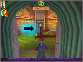 Pozbądź się krzaków i przesuń wskazaną kolumnę w prawo, aby móc dostać się na górę - Sala Treningowa Diffindo | Nauka Diffindo w Harry Potter i Komnata Tajemnic - Harry Potter i Komnata Tajemnic - poradnik do gry