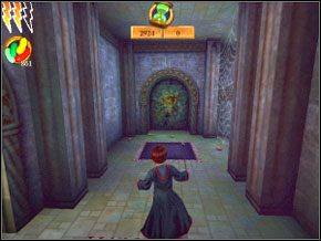 (SEKRET 10/11) Schodząc tak szukaj drzwi ze złotą różą, gdyż prowadzą do skrzyni z brązową kartą (23) - Sala Treningowa Diffindo | Nauka Diffindo w Harry Potter i Komnata Tajemnic - Harry Potter i Komnata Tajemnic - poradnik do gry