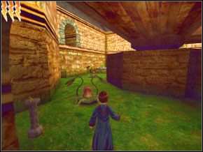 Biegnij przed siebie, aż dotrzesz do mostu w kształcie litery L - Ogród | Nauka Diffindo w Harry Potter i Komnata Tajemnic - Harry Potter i Komnata Tajemnic - poradnik do gry