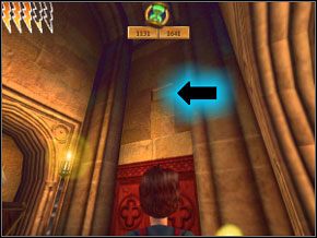 (SEKRET 2/16) Popatrz na prawą ścianę, na górę - zauważysz wklęsłą cegłę - Sala Treningowa Spongify | Nauka Spongify w Harry Potter i Komnata Tajemnic - Harry Potter i Komnata Tajemnic - poradnik do gry