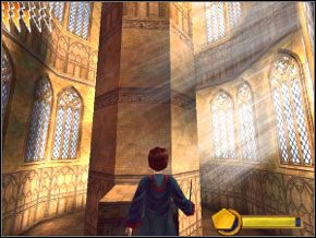 Skacząc po ruchomych platformach, uważając, by nie spaść, dostaniesz się na samą górę - Komnata Złotych Kart | Komnata Tajemnic w Harry Potter i Komnata Tajemnic - Harry Potter i Komnata Tajemnic - poradnik do gry