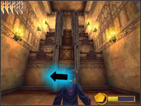 W wysokiej sali przesuń blok w lewo, następny w prawo, potem trzeci w lewo i czwarty w prawo - Komnata Złotych Kart | Komnata Tajemnic w Harry Potter i Komnata Tajemnic - Harry Potter i Komnata Tajemnic - poradnik do gry