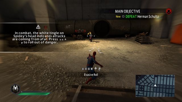 Wykonaj unik i wyrzuć broń z ręki przeciwnika - On the trail of a killer! | Opis przejścia The Amazing Spider-Man 2 - The Amazing Spider-Man 2 - poradnik do gry