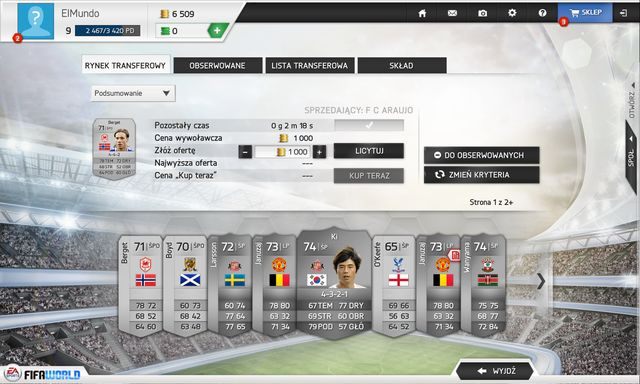 Następnie naszym oczom ukazuje się ekran z wszystkimi znalezionymi przez grę propozycjami - Zarządzanie klubem - FIFA Ultimate Team - FIFA World - poradnik do gry