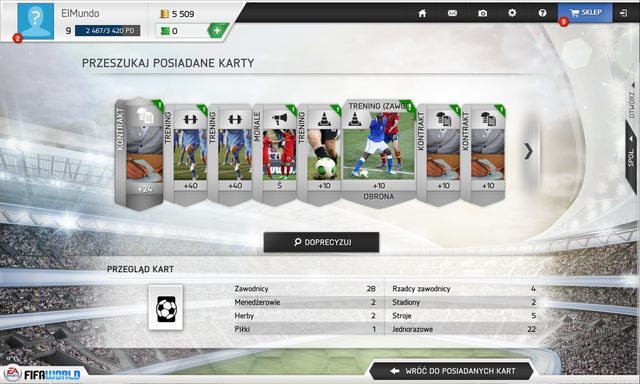 Karty treningu to dobry sposób na krótkotrwałą i szybką poprawę umiejętności zawodnika. - Paczki kart FIFA Ultimate Team - FIFA World - poradnik do gry