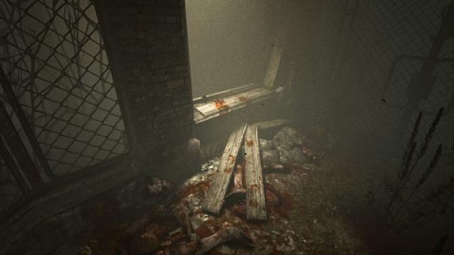 Zakrwawiony murek przez który należy przejść. - Strefa zamknięta | Przejście gry Outlast Whistleblower - Outlast: Whistleblower - poradnik do gry