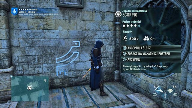 Symbol znajduje się na ścianie kościoła, na wysokości pierwszego piętra, obok witrażu - Zadania poboczne | Marais - mapa w AC Unity - Assassins Creed: Unity - poradnik do gry