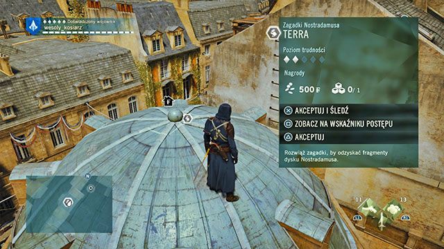 Symbol znajduje się na dachu budynku, na szczycie kopuły - Zadania poboczne | Arsenal - mapa w AC Unity - Assassins Creed: Unity - poradnik do gry