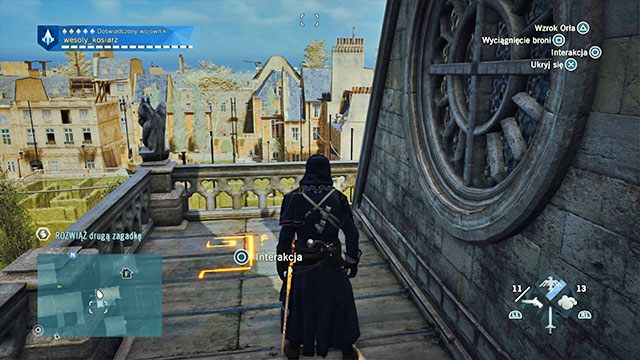 Drugą odpowiedź znajdziesz na płaskiej części dachu pobliskiego kościoła, sąsiadującego z labiryntem - Zadania poboczne | Arsenal - mapa w AC Unity - Assassins Creed: Unity - poradnik do gry