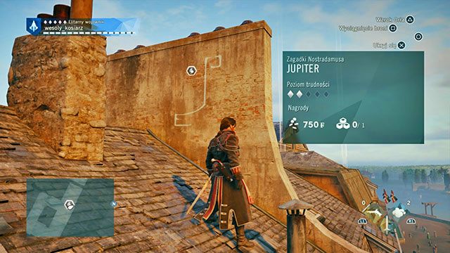 Symbol znajdziesz na dachu domu, na murze chroniącym kominy - Zadania poboczne | Saint-Thomas-dAquin - mapa w AC Unity - Assassins Creed: Unity - poradnik do gry