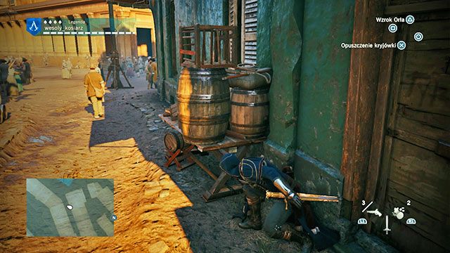 Arno może ukryć się za ścianami albo niskimi obiektami - Poruszanie się | Podróżowanie po mieście w AC Unity - Assassins Creed: Unity - poradnik do gry
