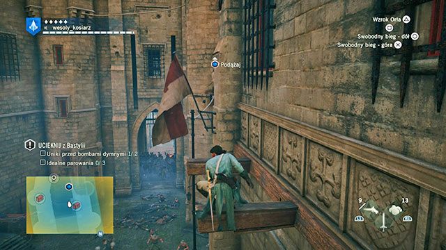 Arno się wspina, na dole trwa Rewolucja. - 01 - Za kratami | Solucja AC Unity - Assassins Creed: Unity - poradnik do gry