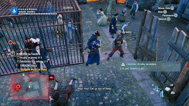 Strażnik posiada klucz do klatki. - 02 - Powrót Asasyna | Solucja AC Unity - Assassins Creed: Unity - poradnik do gry