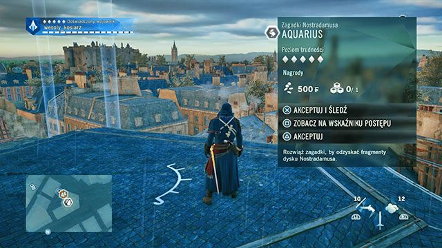 Symbol znajduje się na dachu domu, nieopodal pobliskiego klubu towarzyskiego - Zadania poboczne | Temple - mapa w AC Unity - Assassins Creed: Unity - poradnik do gry