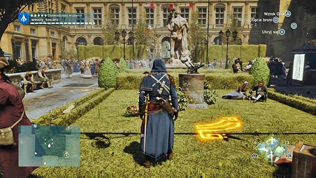 Drugą odpowiedź znajdziesz w ogrodach Palais Royal, obok miniatury działa - Zadania poboczne | Tuileries - mapa w AC Unity - Assassins Creed: Unity - poradnik do gry