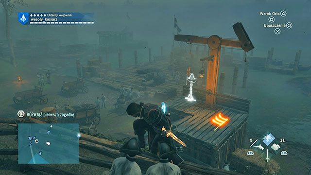 Pierwszą odpowiedź znajdziesz kawałek dalej, na nabrzeżu, na platformie obok wieży Chappea - Zadania poboczne | Invalides - mapa w AC Unity - Assassins Creed: Unity - poradnik do gry