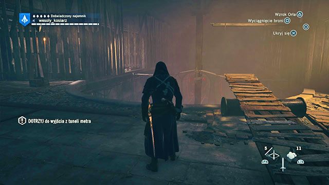 Skok na linę, potem w lewo i przejściem na wprost. - 03 - Fin de Siecle (Most Serwerowy) | Solucja AC Unity - Assassins Creed: Unity - poradnik do gry