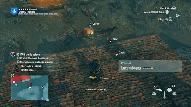 Uratuj kupca, by odciągnąć uwage gości. - 02 - Spekulanci | Solucja AC Unity - Assassins Creed: Unity - poradnik do gry