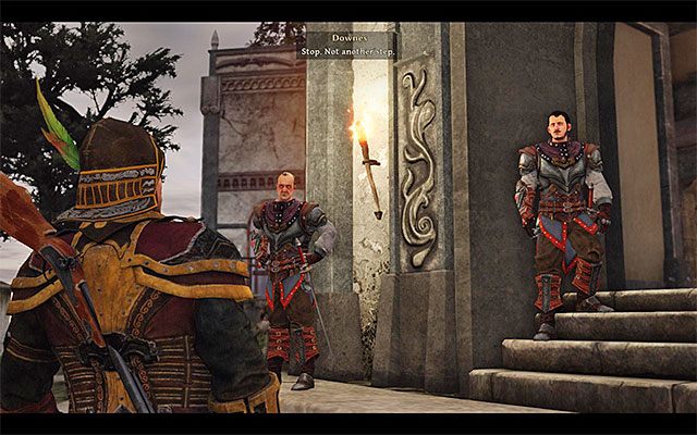 Downes nie wpuści od razu głównego bohatera do siedziby magów - Visiting Rights (Reguły wizyt) | Główne zadania - Taranis | Risen 3 - Risen 3: Władcy Tytanów - poradnik do gry