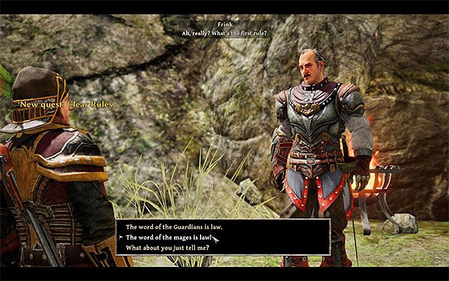 Prawidłowa odpowiedź to The word of the mages is law (Słowo magów jest prawem) - Clear Rules (Jasne zasady) | Poboczne zadania - Taranis | Risen 3 Władcy Tytanów - Risen 3: Władcy Tytanów - poradnik do gry