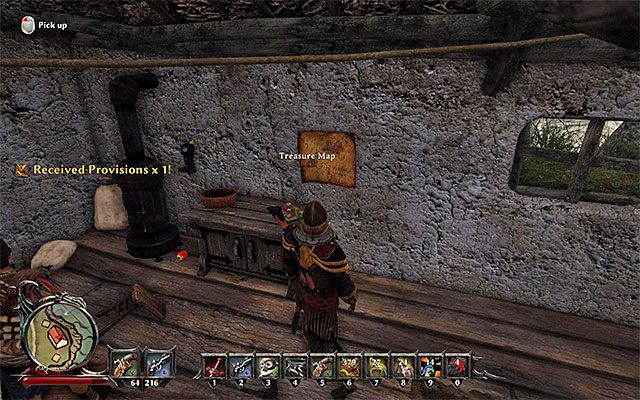 Wejdź do chatki i zerwij mapę ze ściany - The Treasure in the Deadlands of Taranis (Skarb na pustkowiach Taranis) | Poboczne zadania - Taranis - Risen 3: Władcy Tytanów - poradnik do gry