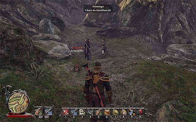 Domingo i Gonzales stoją niedaleko legowiska pożeracza dusz - Paths to the Afterlife (Ścieżki do życia pozagrobowego) | Poboczne zadania - Wyspa Mgieł (Fog Island) - Risen 3: Władcy Tytanów - poradnik do gry