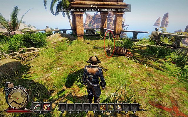 Miejsce odnalezienia łopaty - Race Against an Unknown Opponent (Wyścig z nieznanym przeciwnikiem) | Poboczne zadania - Wybrzeże Krabów (Crab Coast) - Risen 3: Władcy Tytanów - poradnik do gry