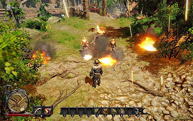 Odpalenie czaru Deszcz ognia znacząco uprości odniesienie zwycięstwa - Race Against an Unknown Opponent (Wyścig z nieznanym przeciwnikiem) | Poboczne zadania - Wybrzeże Krabów (Crab Coast) - Risen 3: Władcy Tytanów - poradnik do gry