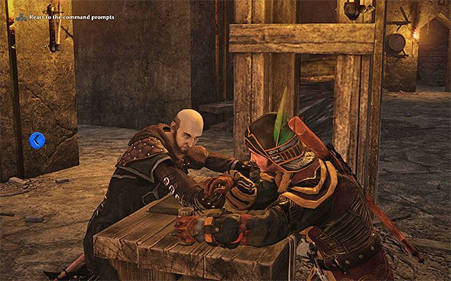 Wciskaj klawisze zgodnie z wyświetlanymi ikonami - The Muscle Man (Muskularny mężczyzna) | Poboczne zadania - Calador | Risen 3 - Risen 3: Władcy Tytanów - poradnik do gry