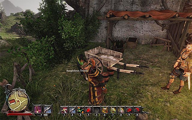 Rozejrzyj się teraz w pobliżu południowego wejścia na teren gospodarstwa, czyli niedaleko miejsca, w którym powinien przebywać Ernesto - Ernestos Engraved Candle Holder (Świecznik Ernesto) | Poboczne zadania - Calador - Risen 3: Władcy Tytanów - poradnik do gry