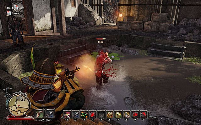 Jednym ze sposobów na łatwe zwycięstwo jest trzymanie Moea na dystans - Road Toll (Opłata za przejście) | Poboczne zadania - Calador | Risen 3 - Risen 3: Władcy Tytanów - poradnik do gry