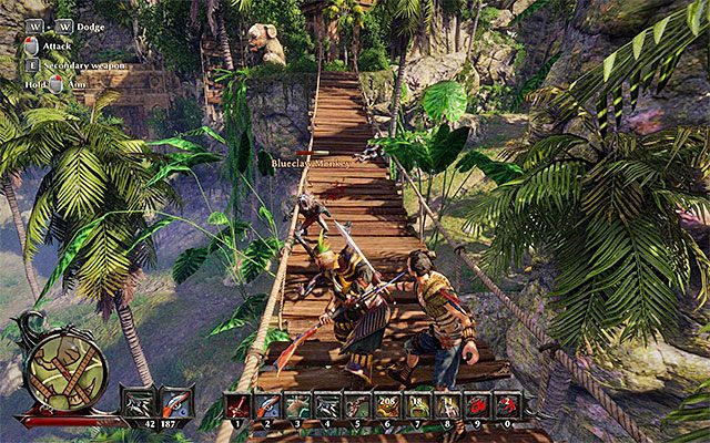 Skorzystaj z mostu linowego i rozpraw się z małpami - Psittacus Callidus | Poboczne zadania - Kila | Risen 3 Władcy Tytanów - Risen 3: Władcy Tytanów - poradnik do gry