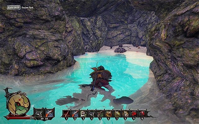 Po zakończeniu rozmowy wyrusz do małej zatoczki zlokalizowanej na południowy-zachód od miejsca spotkania sie z Leonardem (punkt 16a na mapie) - Useless Existence (Bezużyteczna egzystencja) | Poboczne zadania - Kila | Risen 3 - Risen 3: Władcy Tytanów - poradnik do gry