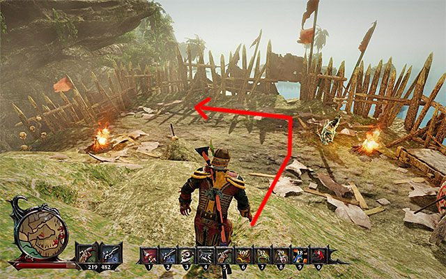 Artefakt (punkt 2g na mapie) najlepiej jest pozyskać na jeden z dwóch sposobów - Goblin Invasion (Inwazja goblinów) | Poboczne zadania - Wyspa Złodziei (Isle of Thieves) - Risen 3: Władcy Tytanów - poradnik do gry