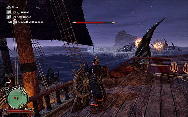 Używanie bocznych armat najszybciej pozbawi potwora całego paska zdrowia - Gigantic Threat (Gigantyczne zagrożenie) | Pozostałe zadania | Risen 3 - Risen 3: Władcy Tytanów - poradnik do gry