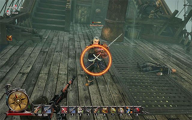 Musisz pokonać Sebastiano w bezpośrednim pojedynku - Sea Battle Against Sebastiano (Bitwa morska z Sebastiano) | Pozostałe zadania - Risen 3: Władcy Tytanów - poradnik do gry