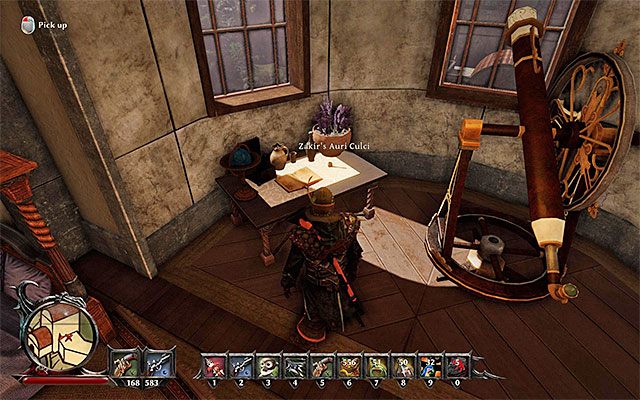 Dotrzyj na sam szczyt wieży Zachariasa - Bring Zakirs Auri Culci Back Again (Ponownie przynieś Zakirowi jego kolczyk) | Poboczne zadania - Taranis - Risen 3: Władcy Tytanów - poradnik do gry