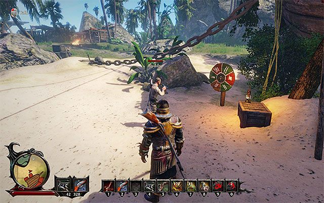 Musisz wygrać mini-grę w rzucanie nożami do tarczy żeby zdobyć legendarny przedmiot - Kila | Legendarne przedmioty | Risen 3 Władcy Tytanów - Risen 3: Władcy Tytanów - poradnik do gry