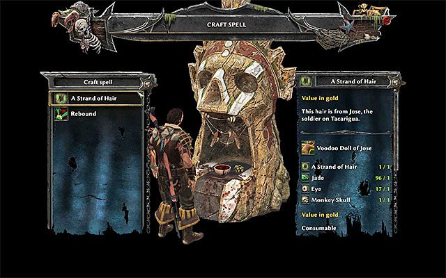 Wejdź w interakcję z Kamieniem Przodków i wybierz z listy pozyskany niedawno włos (A Strand of Hair) - Become a Voodoo Master (Stanie się mistrzem voodoo) | Poboczne zadania - Tacarigua - Risen 3: Władcy Tytanów - poradnik do gry