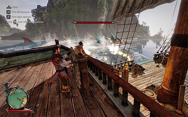 Możesz ustawiać się równolegle do potwory i odpalać armaty - Attack on the High Seas (Atak na pełnym morzu) | Pozostałe zadania | Risen 3 - Risen 3: Władcy Tytanów - poradnik do gry