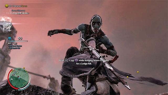 Zaczekaj aż ork ustawi się przy krawędzi i złap go - Shattered (Roztrzaskane) | Misje ratowania ludzi w Środziemie Cień Mordoru - Śródziemie: Cień Mordoru - poradnik do gry