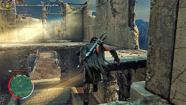 Ostrożnie docieraj do łuczników i upewniaj się, że nie są oni obserwowani - Clear the Skies - Oczyść niebo (sztylet) | Misje związane z broniami - Śródziemie: Cień Mordoru - poradnik do gry