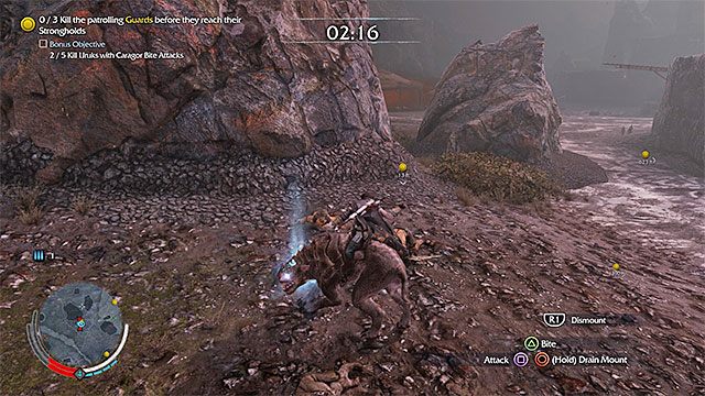 Możesz dosiąść bestii i z jej pomocą pozbyć się wrogich kreatur - Inne metody walki w Środziemie Cień Mordoru | Walka - Śródziemie: Cień Mordoru - poradnik do gry