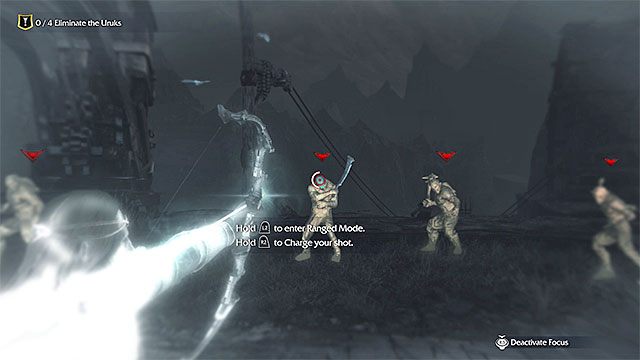 Możesz przetestować korzystanie z łuku oraz ogłuszanie wrogów - 1 - Prolog | Główne misje w Środziemie Cień Mordoru - Śródziemie: Cień Mordoru - poradnik do gry