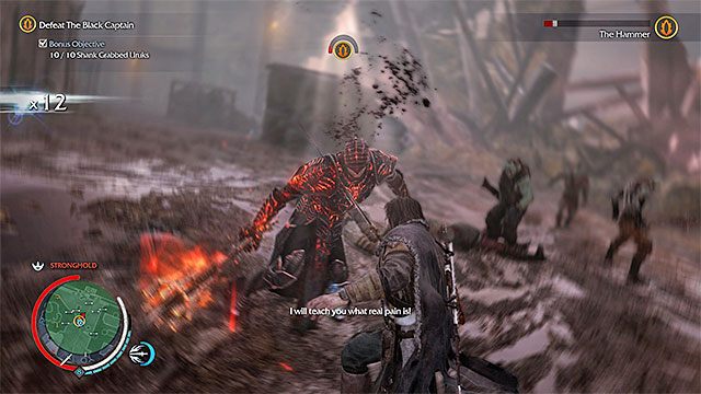 Egzekucje są bardzo skuteczne w walce z bossem - 11 - The Black Captain (Czarny Kapitan) | Główne misje Środziemie Cień Mordoru - Śródziemie: Cień Mordoru - poradnik do gry