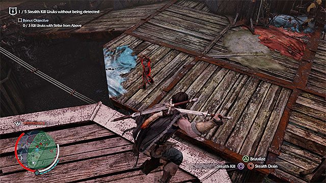 Zatrzymuj się nad pojedynczymi orkami i zeskakuj na nie - The Wraith - Widmo (sztylet) | Misje związane z broniami - Śródziemie: Cień Mordoru - poradnik do gry