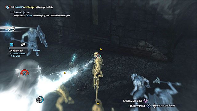 Używaj łuku żeby atakować oznaczone orki - 16 - The Power of the Wraith (Moc Wraith) | Główne misje Środziemie Cień Mordoru - Śródziemie: Cień Mordoru - poradnik do gry