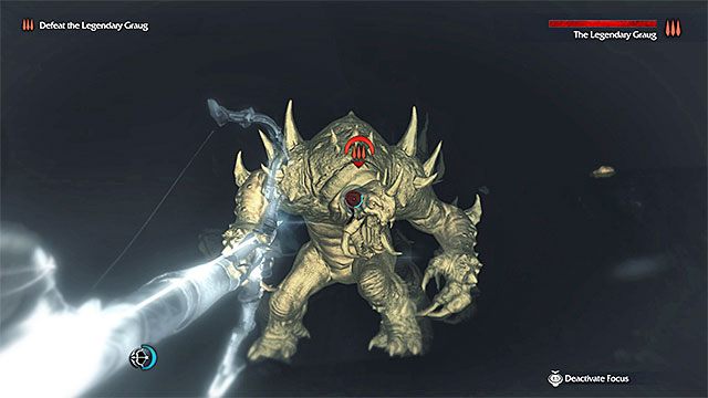 Celuj z łuku w głowę grauga - 17 - The Great White Graug (Ogromny biały graug) | Główne misje - Śródziemie: Cień Mordoru - poradnik do gry