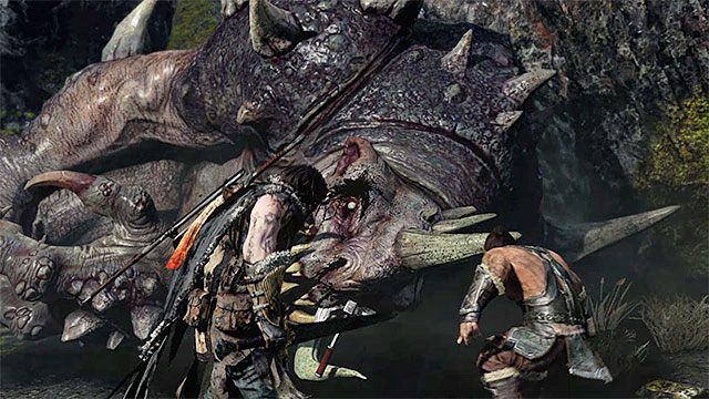 Pozbaw grauga całego paska zdrowia żeby go zabić - 17 - The Great White Graug (Ogromny biały graug) | Główne misje - Śródziemie: Cień Mordoru - poradnik do gry